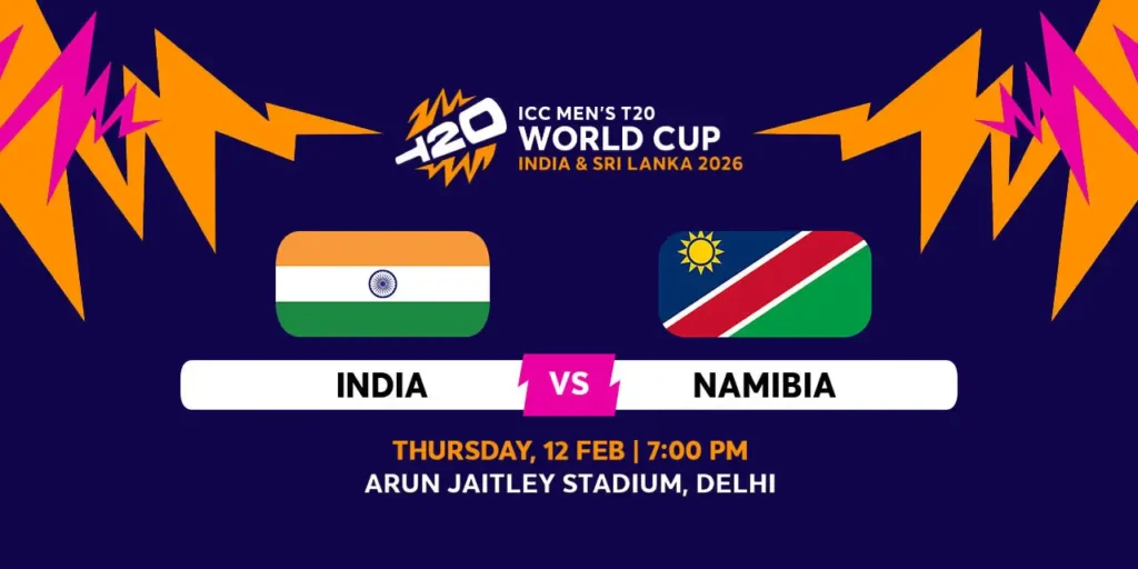 India vs Namibia T20 World Cup 2026 match preview and prediction