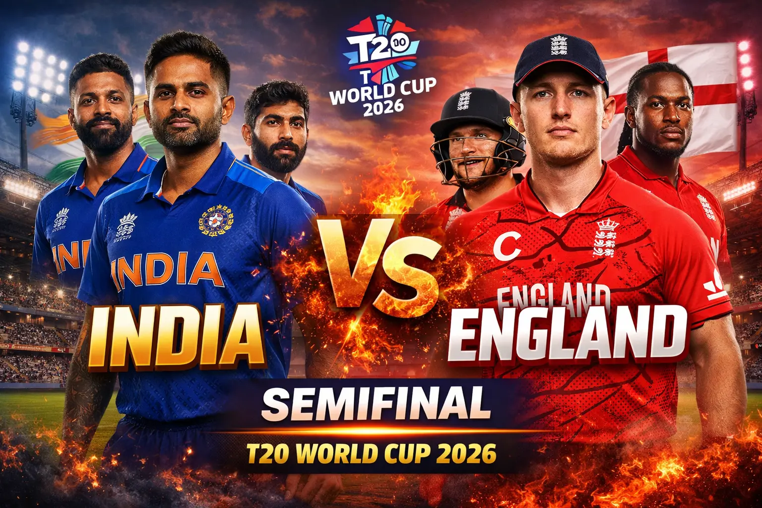 India vs England Semifinal – T20 World Cup 2026 | मैच डिटेल्स, पिच रिपोर्ट, प्लेइंग 11 और पूरी जानकारी